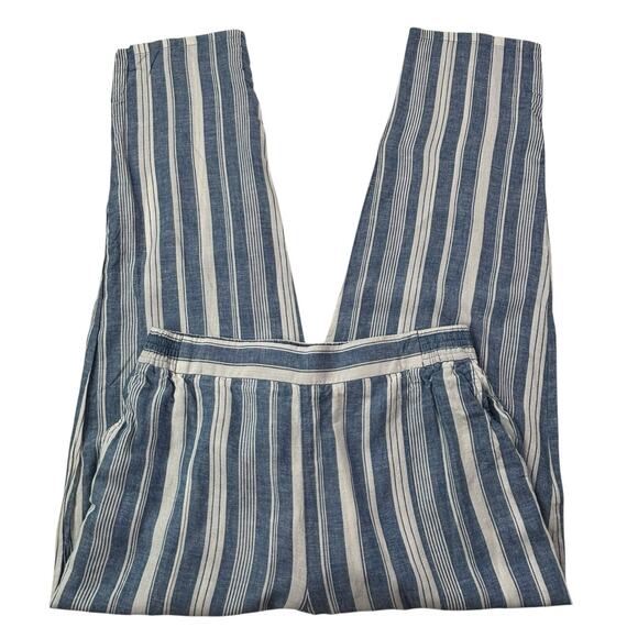 Anthropologie Maeve Women's Size 8 Striped Linen Blend Elastic Waist‎ Crop Pants - Picture 16 of 16